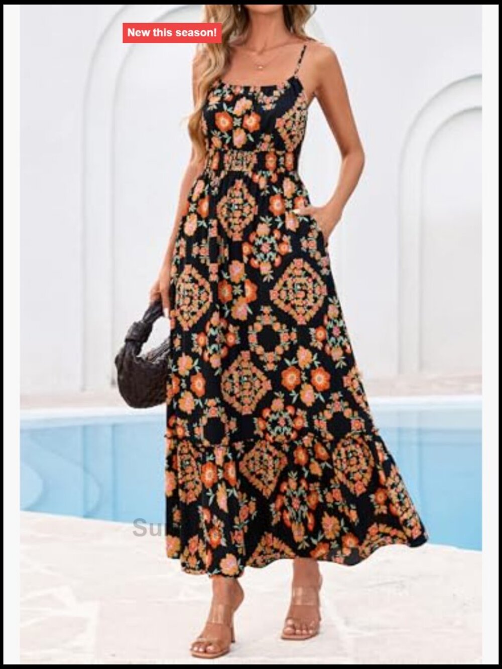Sleeveless Spaghetti Strap Maxi Sundress with Pockets - Picture 4 of 7